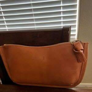 Madewell Brown Cosmetic Bag Soft Leather Versatile